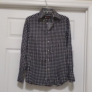 Ben Sherman black white long sleeve blouse